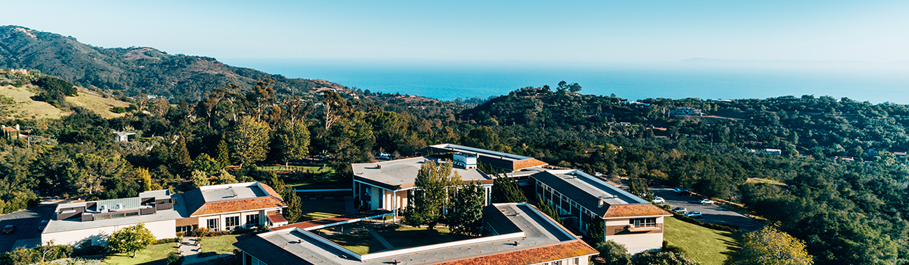 View of the Pacifica Ocean looking over Ladera Campus