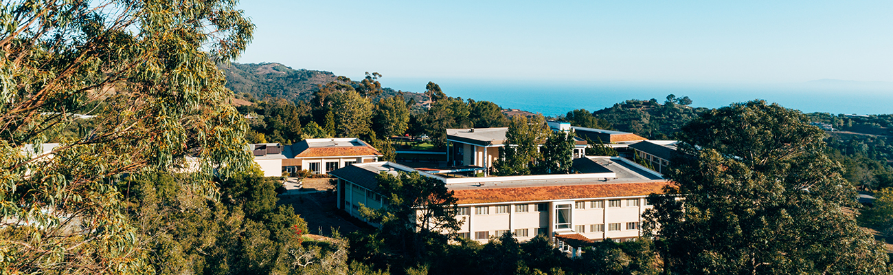 Courtyard fountain at Pacifica's Lambert Campus