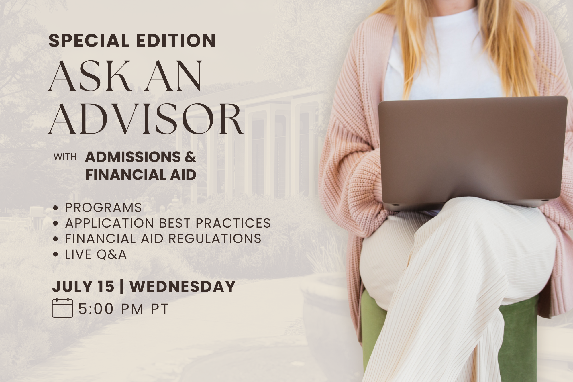 Ask an Advisor - Admissions Webinars - Pacifica Graduate Institute